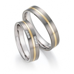 Snubní prsteny v kombinaci titanu se zlatem, od 4.999,- za kus