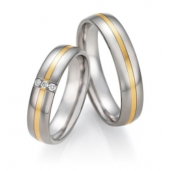 Snubní prsteny v kombinaci titanu se zlatem, od 6.398,- za kus