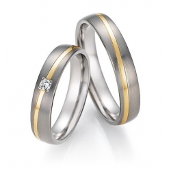 Snubní prsteny v kombinaci titanu se zlatem, od 6.398,- za kus