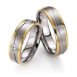 Snubní prsteny v kombinaci titanu se zlatem, od 6.995,- za kus