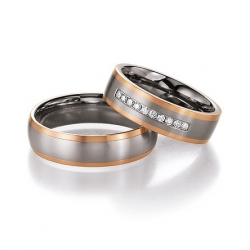 Snubní prsteny v kombinaci titanu se zlatem, od 5.999,- za kus