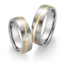 Snubní prsteny v kombinaci ocel se zlatem, od 4.899,- za kus