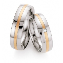 Snubní prsteny v kombinaci ocel se zlatem, od 4.899,- za kus