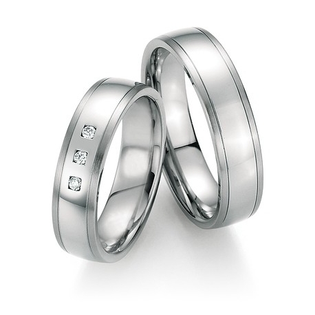 Luxusní ergonomické snubní prsteny z chirurgické oceli s brilianty