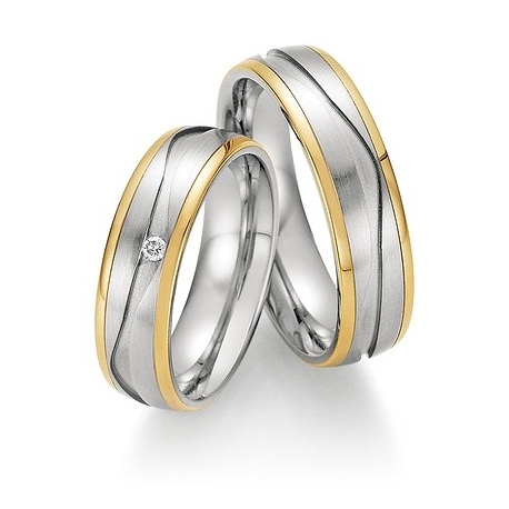 Snubní prsteny v kombinaci ocel se zlatem