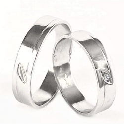 Zlaté snubní prsteny ROMANTIK WHITE vel. 58+64