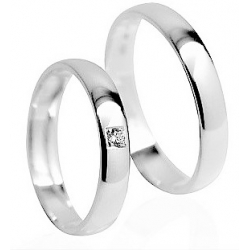 Zlaté snubní prsteny ROMANTIK WHITE vel. 54+62