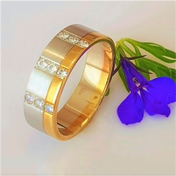 Luxusní zlatý snubní prsten v.61