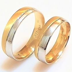 Luxusní široké zlaté snubní prsteny vel.54+63