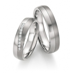 Kolekce snubních prstenů ocel+ titan s brilianty 